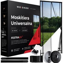 WEISNER MOSKITIERA MAGNETYCZNA NA DRZWI BALKONOWE TARASOWE UNIWERSALNA DOCINANA WYMIAR 80/90/100 X 210/220 WEISNER