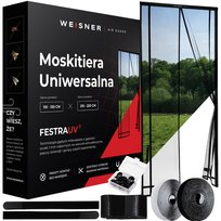WEISNER MOSKITIERA MAGNETYCZNA NA DRZWI BALKONOWE TARASOWE UNIWERSALNA WYMIAR 110/120/130 X 210/220 WEISNER