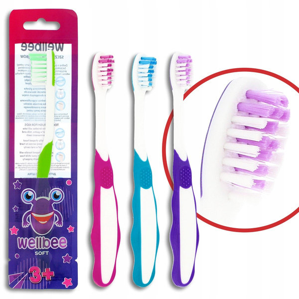 WELLBEE Kids 3+ szczoteczka do zębów Soft 1szt. | Sklep EMPIK.COM