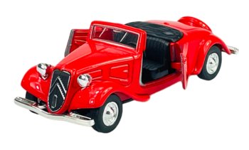 Welly Old Timer 1939 Citroen 11B Traction Avant Cabrio Bez Dachu Czerwony 1:34 Nowy Metalowy Model - Welly