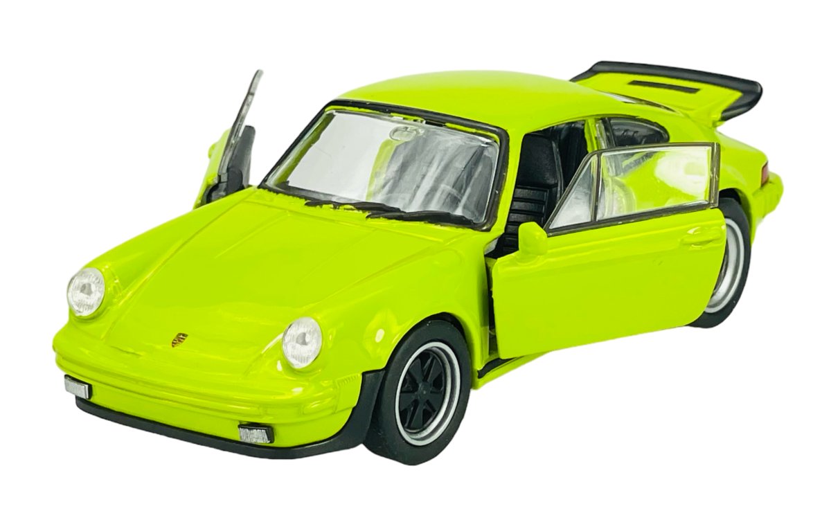Welly Modello Auto Porsche 911 964 Turbo Coupé – Scala 1/43, Rosso 1988-1994, In Metallo Con Porte Apribili, Lunghezza 11 Cm