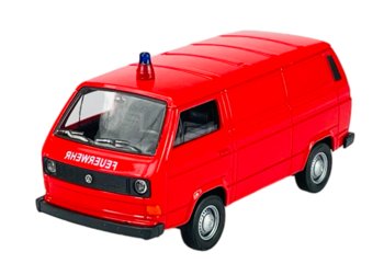 WELLY VW VOLKSWAGEN T3 VAN STRAŻ POŻARNA 1:34 SAMOCHÓD NOWY METALOWY MODEL - Welly