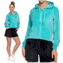 Welurowa BLUZA DAMSKA Klasyczna Gładka z Kapturem Rozpinana MORAJ 3XL