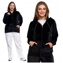 Welurowa BLUZA DAMSKA Klasyczna Gładka z Kapturem Rozpinana MORAJ 3XL