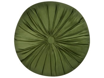 Welurowa poduszka dekoracyjna z plisami  38 cm zielona BODAI - Beliani