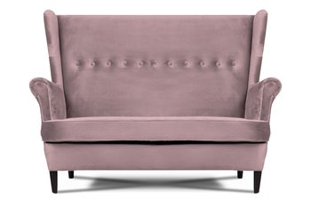 Welurowa sofa uszak różowa LETO - Konsimo