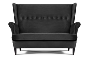 Welurowa sofa uszak szara LETO - Konsimo