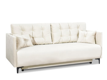 WELUROWA SOFA Z POJEMNIKIEM KREMOWA MOLLY - MEBEL-PARTNER