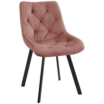 Welurowe krzesło tapicerowane pikowane glamour SJ.33 Różowe - FABRYKA MEBLI AKORD