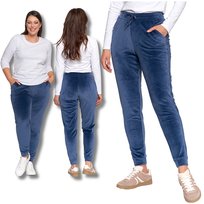 Welurowe Spodnie Damskie Dresowe Rurki Wysoki Stan Wygodne Moraj L