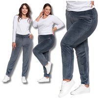 Welurowe Spodnie Damskie Wysoki Stan Prosta Nogawka Wygodne Moraj S