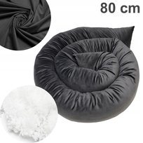 WELUROWY WAŁEK NA OKNO, POD DRZWI, SKUTECZNY NA PRZECIĄGI 80 CM - GRAFIT