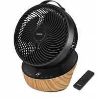 Wentylator Biurkowy Timer 12 Prędkości Oscylacja Cicha Praca Czarny + Pilot