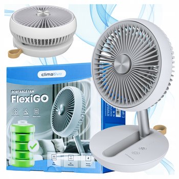 Wentylator Biurkowy USB 15h FlexiGo Bezprzewodowy Składany Akumulator Biały - Climative