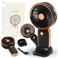 Wentylator na biurko mini wiatrak czarny przenośny USB podstawka Zolta