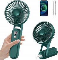 Wentylator przenośny USB składany, 5 biegów, powerbank