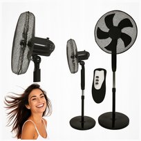 Wentylator stojący podłogowy Cichy Mocny domowy regulowany timer + pilot