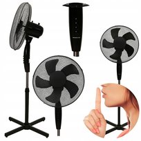 Wentylator stojący podłogowy Cichy Mocny regulowany wiatrak czarny domowy