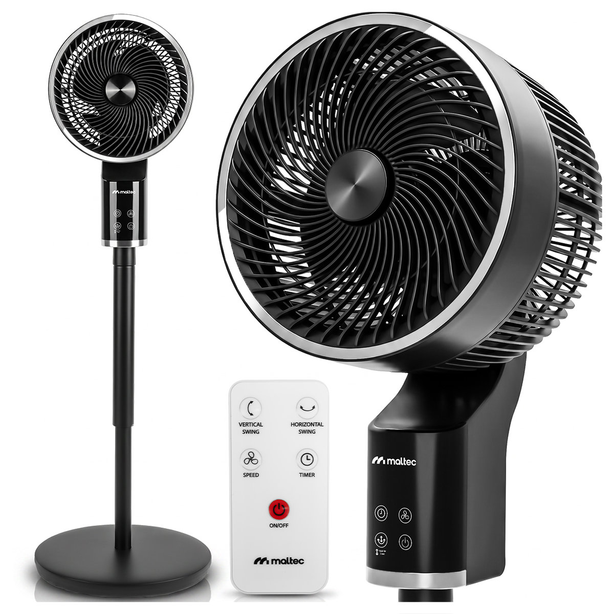 Wentylator Stojący Podłogowy Wiatrak Regulowany Oscylacja 3D Pilot Cichy 60W Airly3000BL-PRO