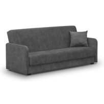 Wersalka Rozkładana Sofa Kanapa z Funkcją Spania Dwuosobowa Szara PORTO MEBEL ELITE