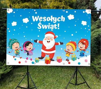 WESOŁYCH ŚWIĄT- BANER DO SZKOŁY I PRZEDSZKOLA 300x200cm - AKATJA