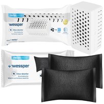 Wessper Neutralizator Pochłaniacz Zapachów do Lodówki + 3 Wkłady wymienne Wessper