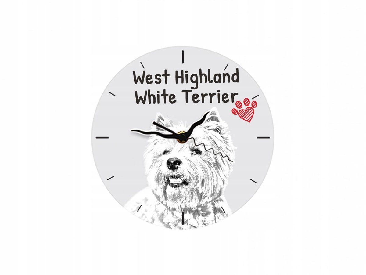 Фото - Настінний годинник West Highland White Terrier stojący Zegar z MDF 