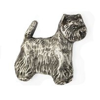 West Highland White Terrier, Westie  - posrebrzana broszka z psem, elegancki pin, ozdoba klapy marynarki marki Art-Dog