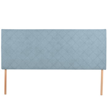 Wezgłowie tapicerowane do łóżka 160 x 60 cm w kolorze niebieskim z nóżkami – pikowane wezgłowie z przeszyciami, z tkaniny welurowej - Postergaleria