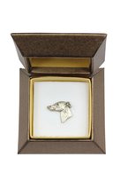 Whippet, Chart angielski - broszka z psem w pudełku prezentowym, elegancki pin, wpinka do klapy marynarki marki Art-Dog