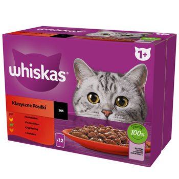 Whiskas Mokra karma dla kota Wołowina kurczak jagnięcina drób sos 12x85 g - Whiskas