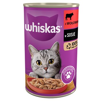 WHISKAS mokra karma dla kota z wołowiną w sosie puszka 400 g - Whiskas