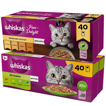WHISKAS Mokra karma dla kotów MIX 8 SMAKÓW w galaretce 85 g x 80 sztuk - Whiskas