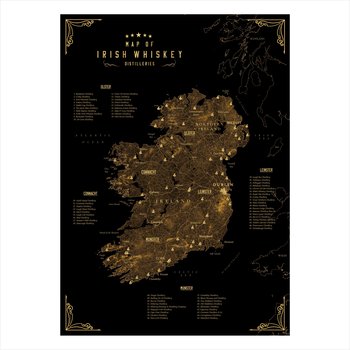 Whiskey Irlandia regiony destylarnie plakat 40x50cm - Mapsbyp