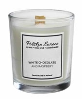 WHITE CHOCOLATE RASPBERRY - Świeca sojowa z drewnianym knotem