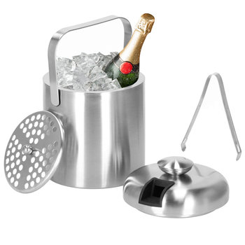 Wiaderko do lodu cooler + szczypce 1,3L pojemnik termiczny - Springos