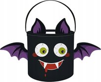 WIADERKO NA CUKIERKI HALLOWEEN TORBA PSIKUS NIETOPERZ POJEMNIK KOCIOŁEK 8l
