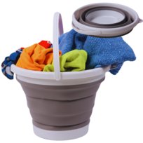 Wiaderko silikonowe składane uniwersalne kempingowe z rączką na ryby wodę (