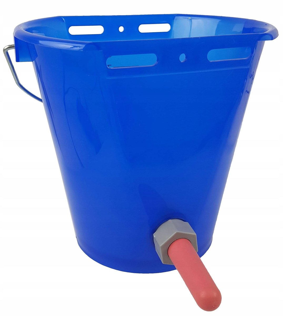 KERBL Kerbl Wiadro Do Pojenia Cieląt Z Zaworem I Smoczkiem Gumowym, 8 L, Transparentne,