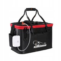 Wiadro WĘDKARSKIE Przewozowe 23L 40x24x24cm z POMPĄ TLENOWĄ na ŻYWCA RYBY ITIMPORT