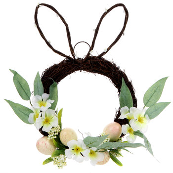 Wianek dekoracyjny z uszami, Easter, Drewniany, Średnica 22 cm - Empik