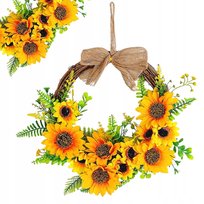 WIANEK WIOSENNY DEKORACYJNY NA DRZWI WIENIEC STROIK WIELOKOLOROWY KWIATY