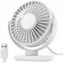 Wiatrak USB Cichy mini wentylator biurkowy chłodzenie TOPK K62C biały