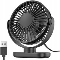 Wiatrak USB Cichy mini wentylator biurkowy chłodzenie TOPK K62C czarny
