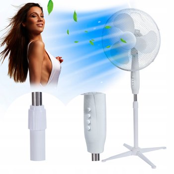 WIATRAK WENTYLATOR PODŁOGOWY STOJĄCY MOCNY BIAŁY - Extralink