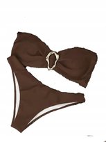 Wiązany Strój Kąpielowy Dwuczęściowy Damski Modny Bikini Z Klamrą Brązowy M Inna marka
