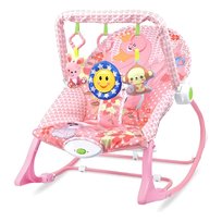 Wibrujący grający leżak dla dzieci leżaczek bujak wibracyjny różowy 18 kg