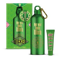 Wicked zestaw upominkowy "Not Your Basic Witch" – zielona metalowa butelka na wodę 750 ml z karabińczykiem i balsamem do ust z zieloną herbatą – zabawne akcesoria i zestaw do samoopieki Inna marka