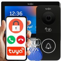WIDEODOMOFON WIFI TUYA PRZEWODOWY VIDEO DOMOFON ZESTAW CZYTNIK RFID FURTKA