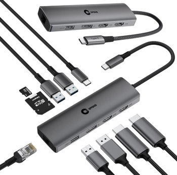 Więcej Portów i Ładowanie 100W Jednym Kablem 2 monitory Gigabyte HUB USB-C - Inny producent